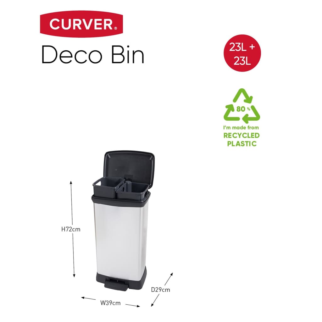 Curver Duo Pedal Bin Deco 23L+23L