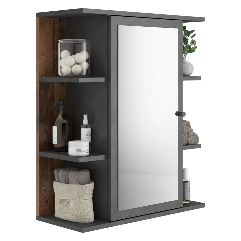 Fmd Mirrored Bathroom Cabinet Matera Old Style Dark