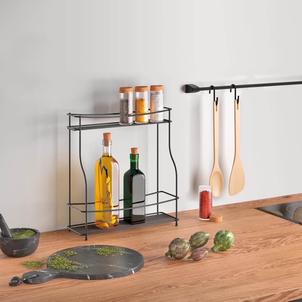 Metaltex 2-Tier Spice Rack Basalmico Black