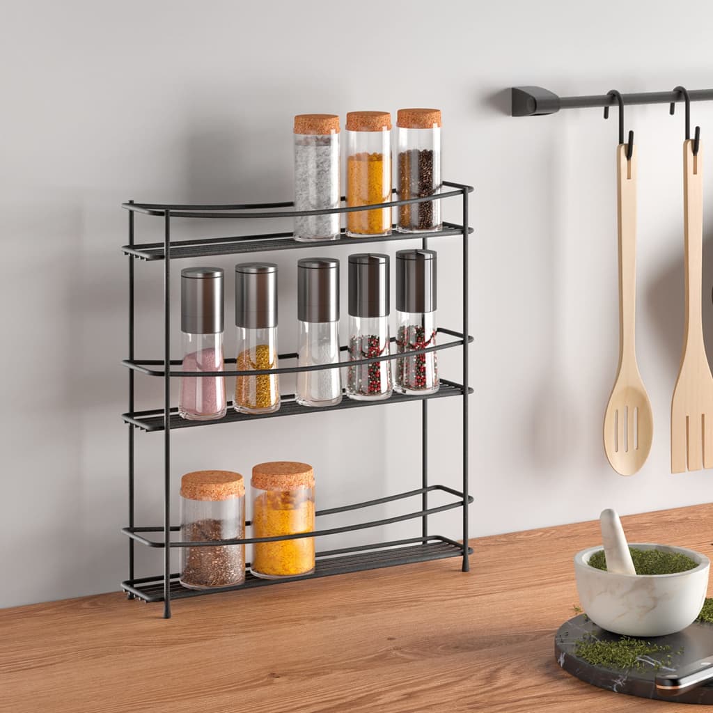 Metaltex 3-Tier Spice Rack Kumino Black