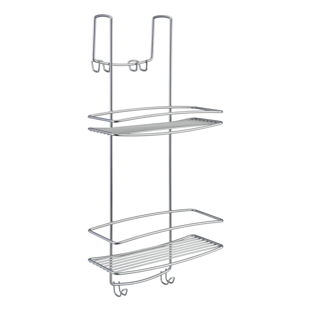 Metaltex 2-Tier Douche Rack With Hooks Onda Silver