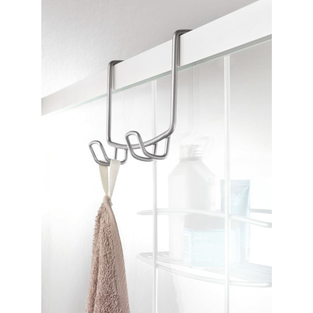 Metaltex 2-Tier Douche Rack With Hooks Onda Silver