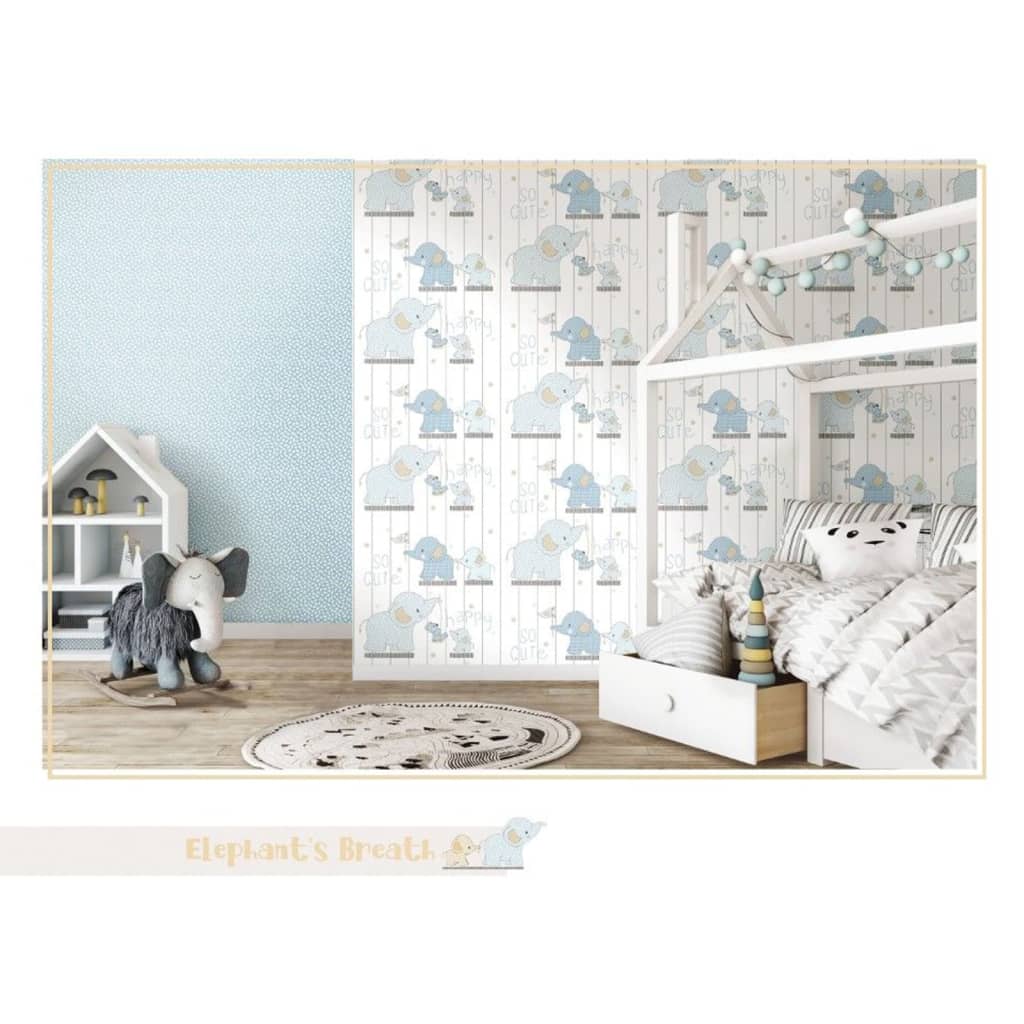 Noordwand Wallpaper Mondo Baby Little Dots Blue And White
