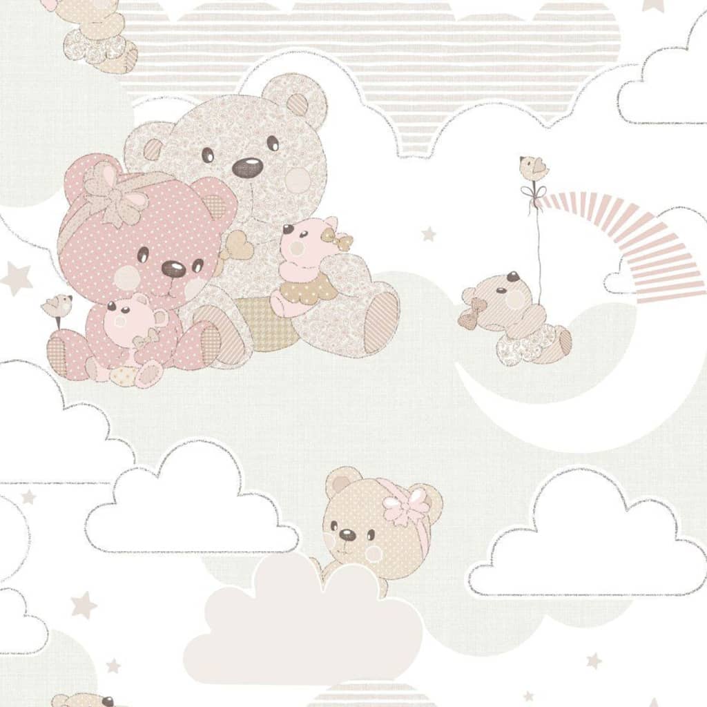 Noordwand Wallpaper Mondo Baby Hug Bears And Beige