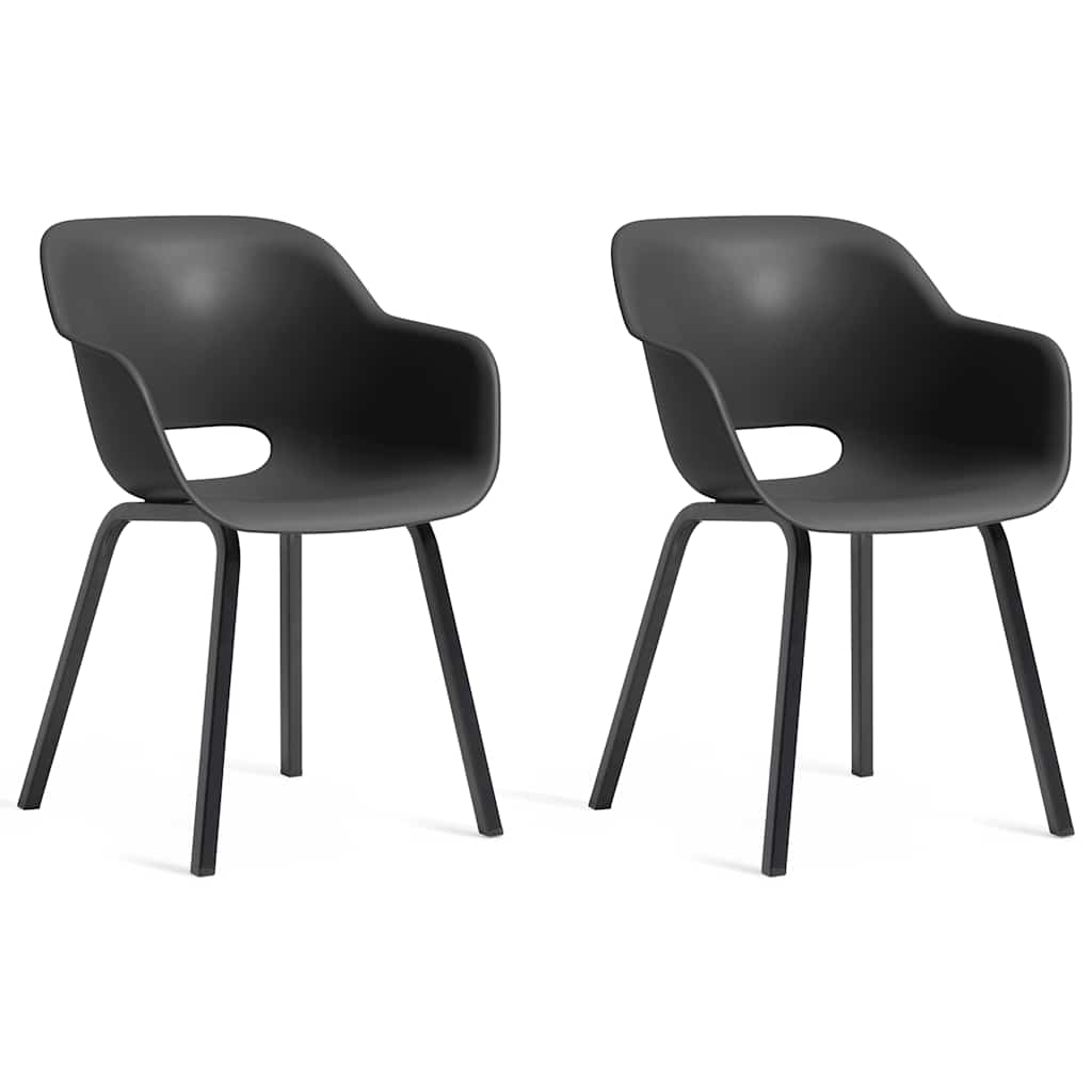 Keter Garden Chair With Metal Legs Noa 2 Pcs Graphite