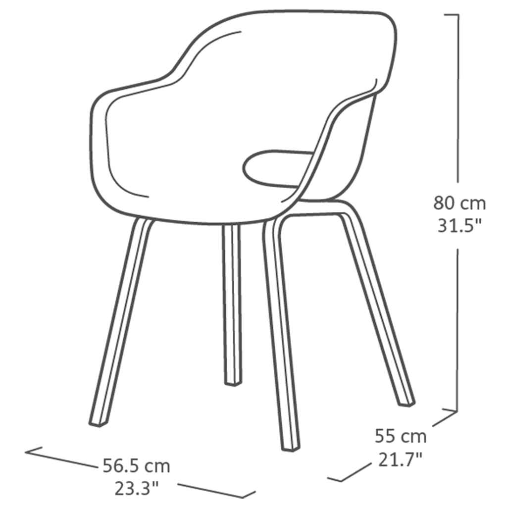 Keter Garden Chair With Metal Legs Noa 2 Pcs Graphite
