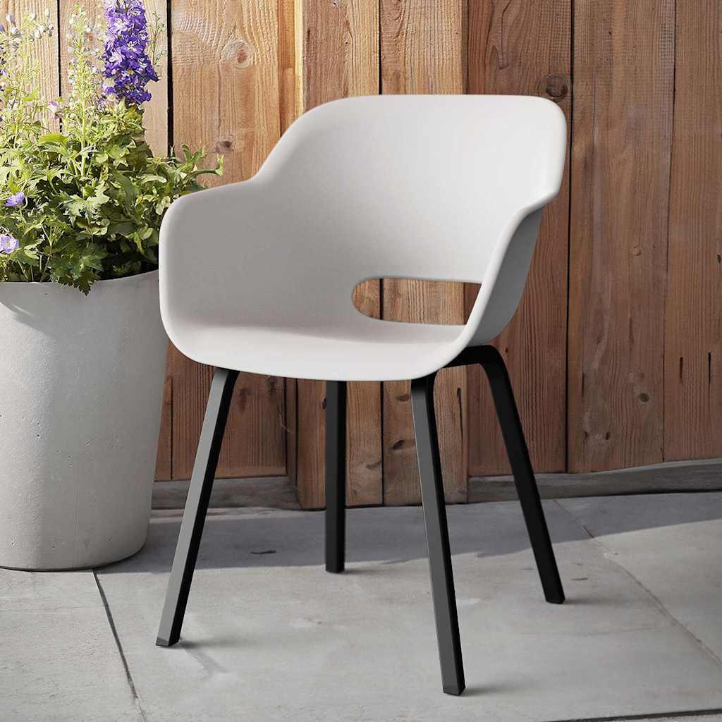 Keter Garden Chair With Metal Legs Noa 2 Pcs White