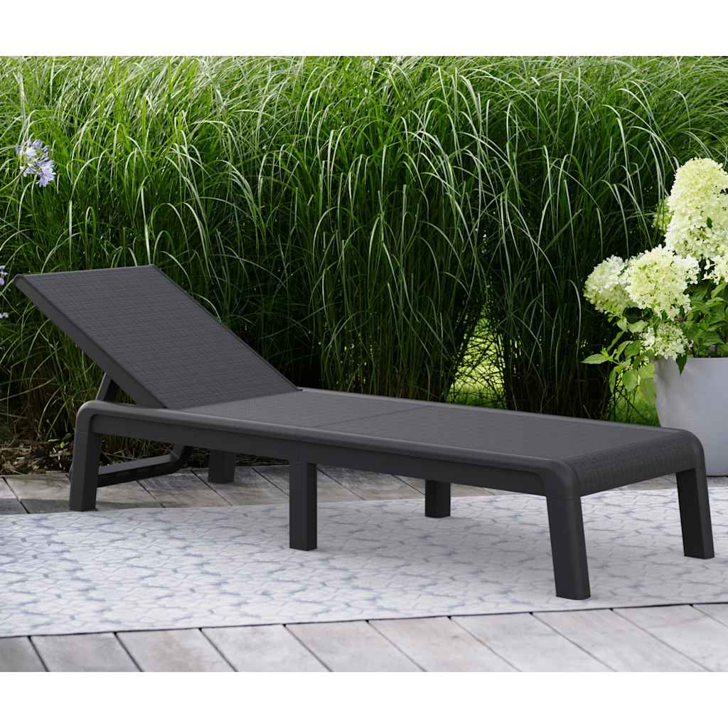 Keter Sunlounger With Cushion Mallorca Jute Texture Anthracite