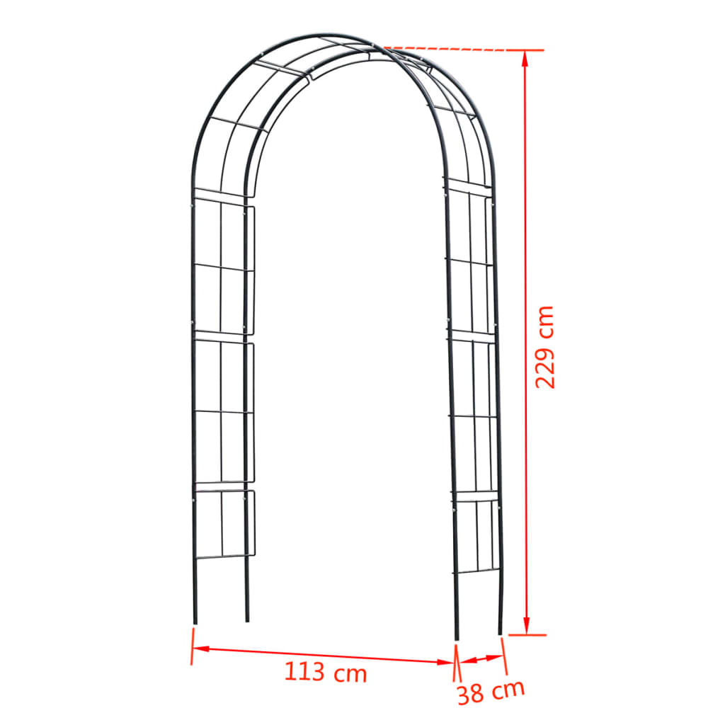 Nature Garden Arch Metal Black