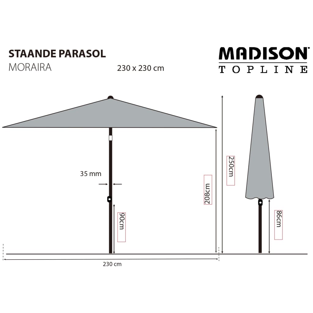 Madison Garden Parasol Mykanos 250 Cm Ecru