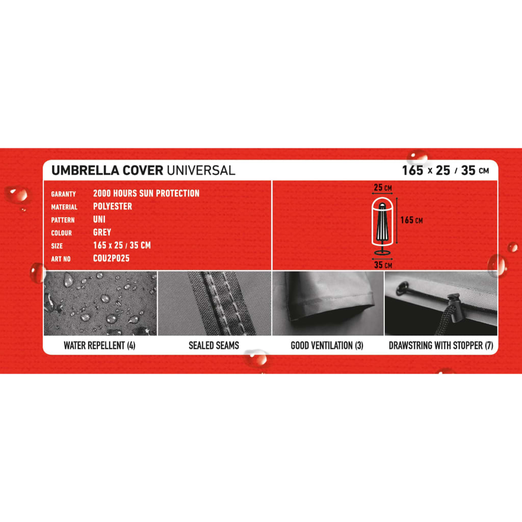 Madison Cover For Standing Parasol Grey