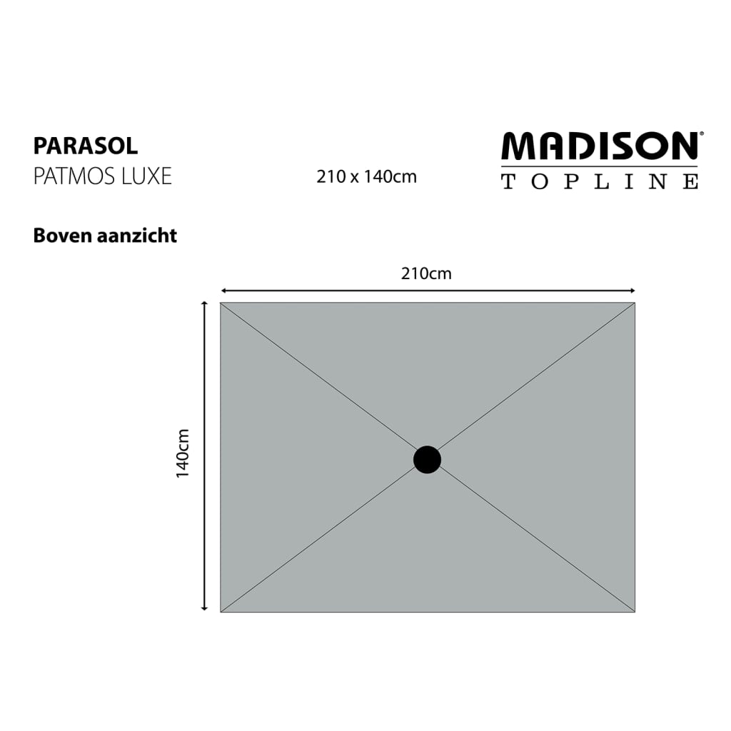 Madison Garden Parasol Patmos Luxe Rectangle 210X140 Cm