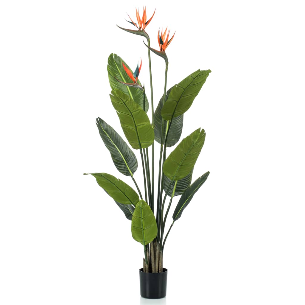 Emerald Artificial Plant Strelitzia In Pot With Flowers 120 Cm