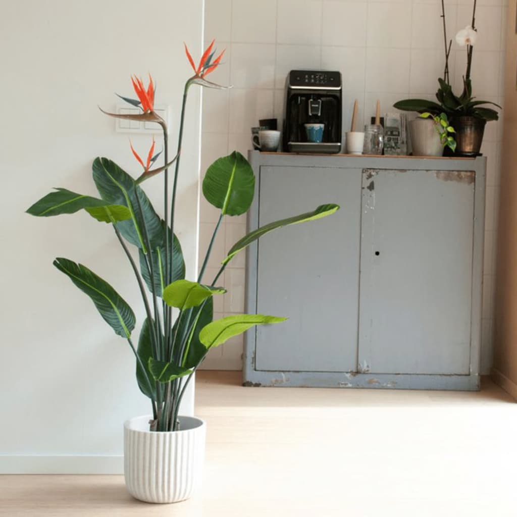 Emerald Artificial Plant Strelitzia In Pot With Flowers 120 Cm