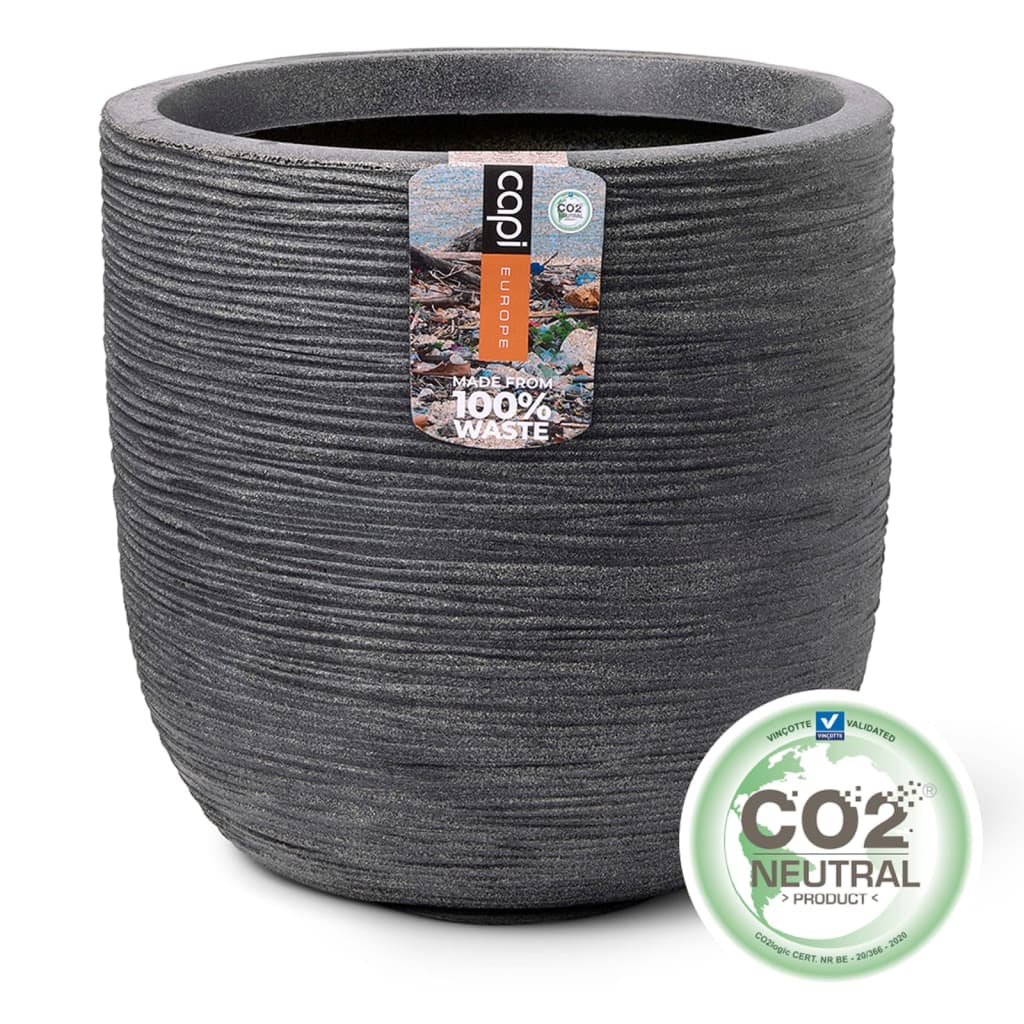 Capi Egg Planter Waste Rib Grey
