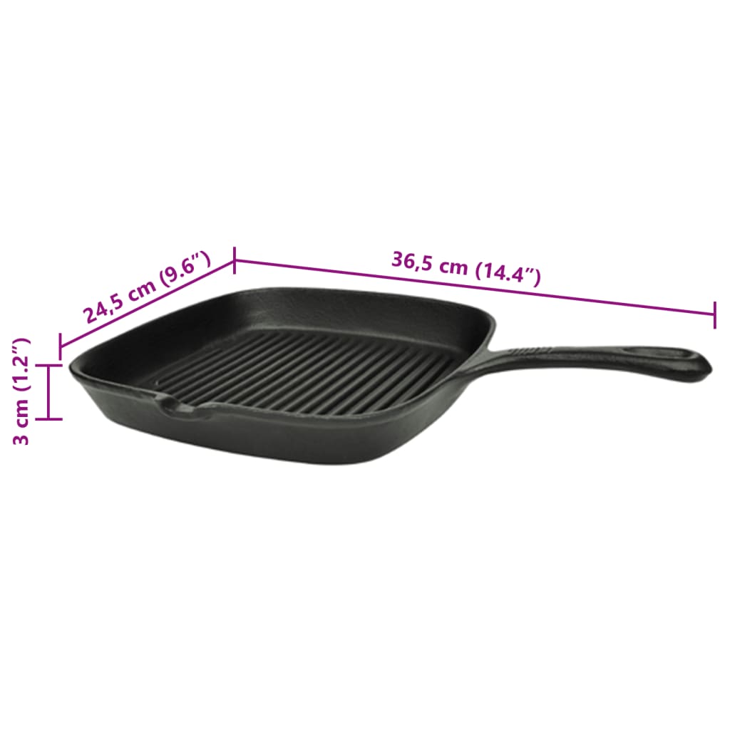 Grill Pan Cast Iron 24X23 Cm
