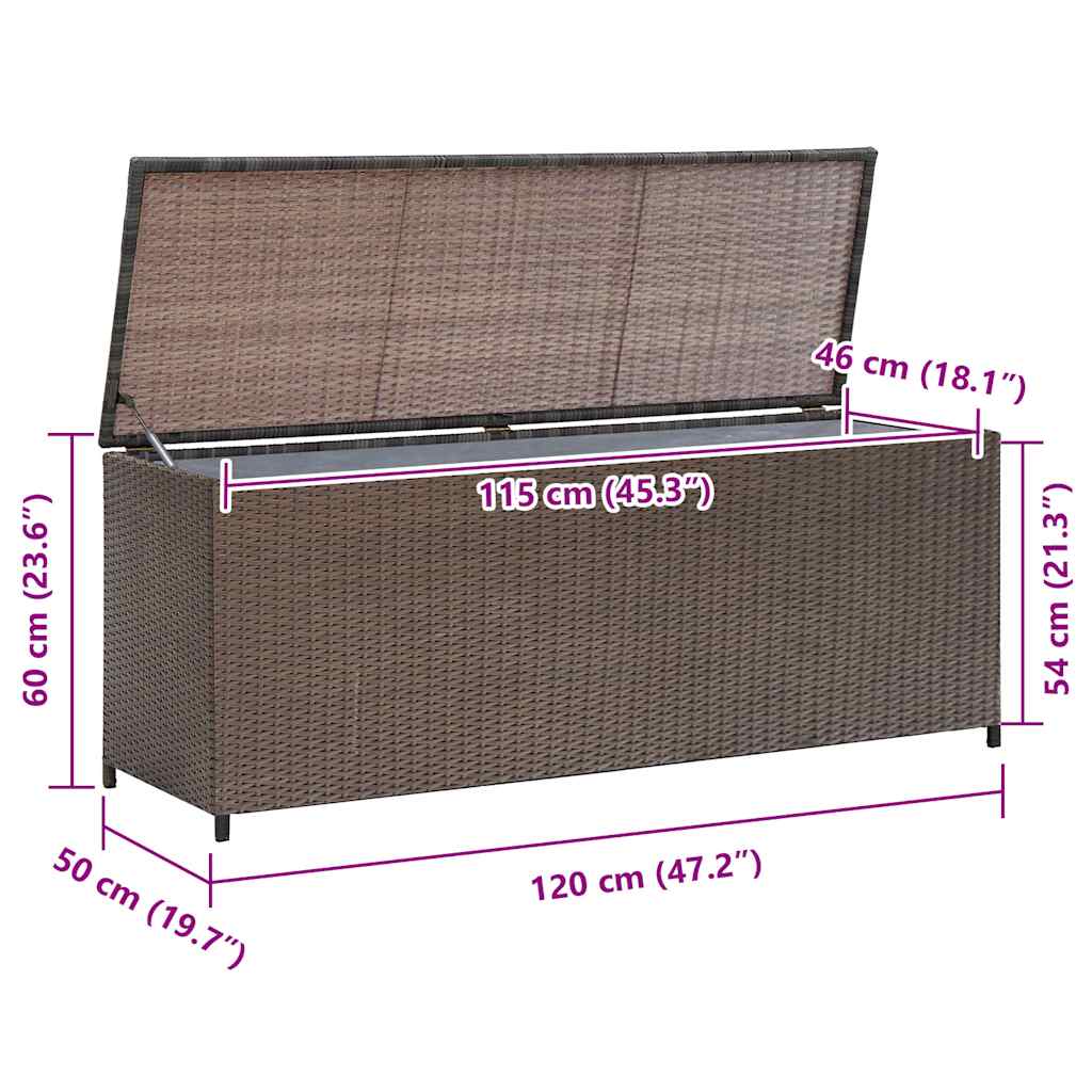 Garden Storage Box 120X50X60 Cm Poly Rattan