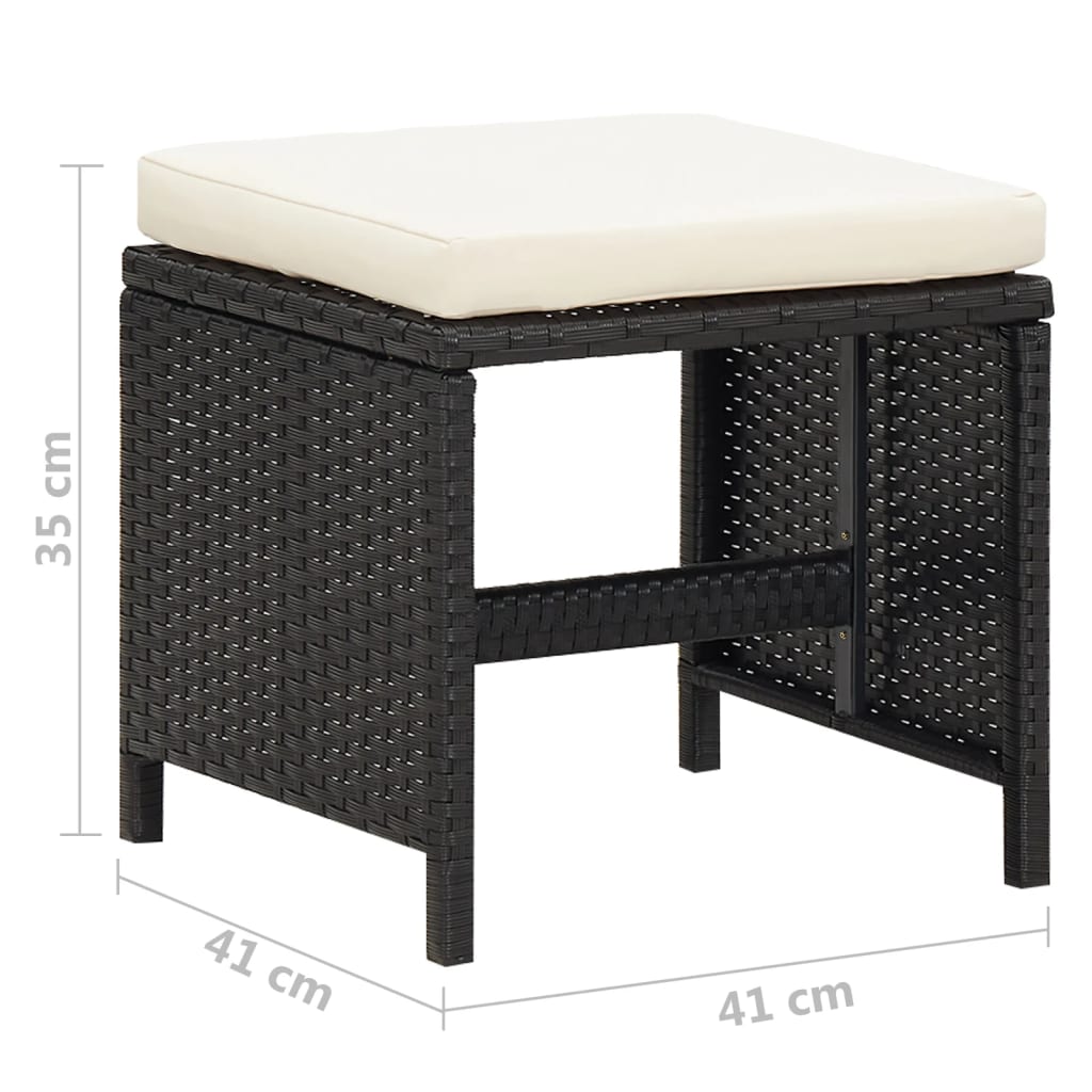 9 Piece Outdoor Dining Set With Cushions Poly Rattan