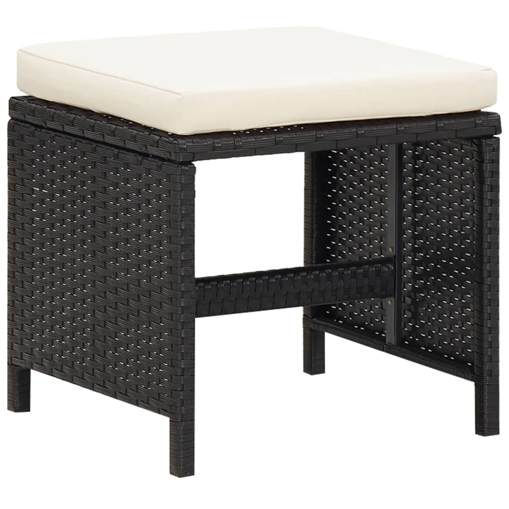 9 Piece Outdoor Dining Set With Cushions Poly Rattan