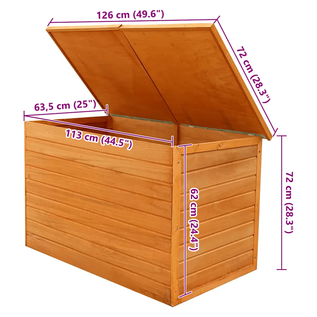 Garden Storage Box 126X72X72 Cm Wood