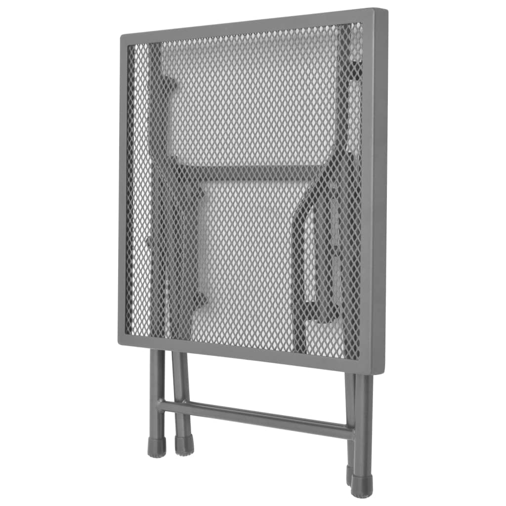 Sun Loungers 2 Pcs With Table Steel Anthracite