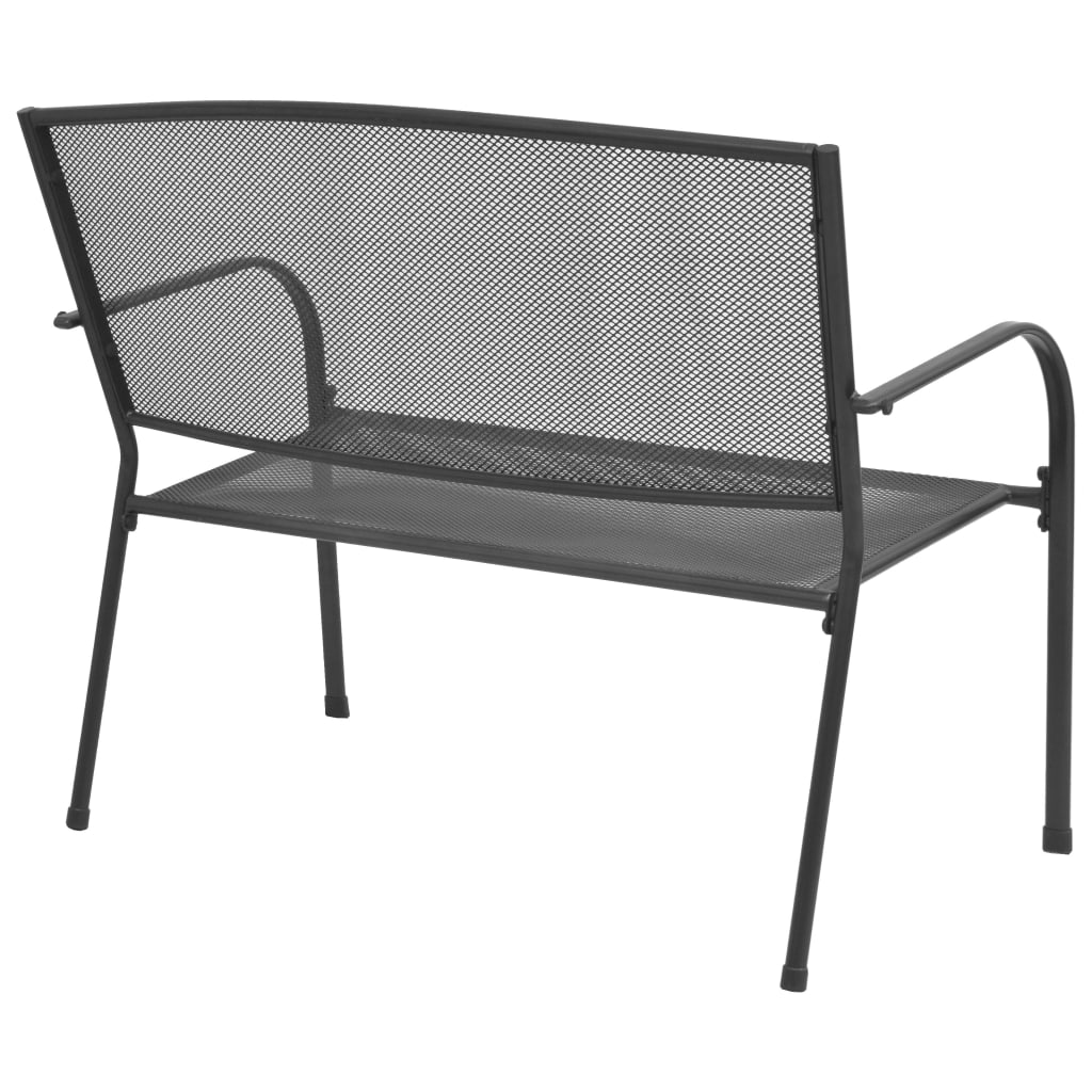 Garden Bench 108 Cm Steel And Mesh Anthracite