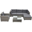 6 Piece Garden Lounge Set With Cushions Poly Rattan