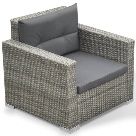 6 Piece Garden Lounge Set With Cushions Poly Rattan