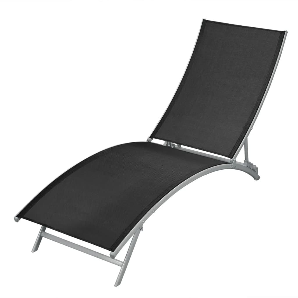 Sun Lounger Steel And Textilene Black