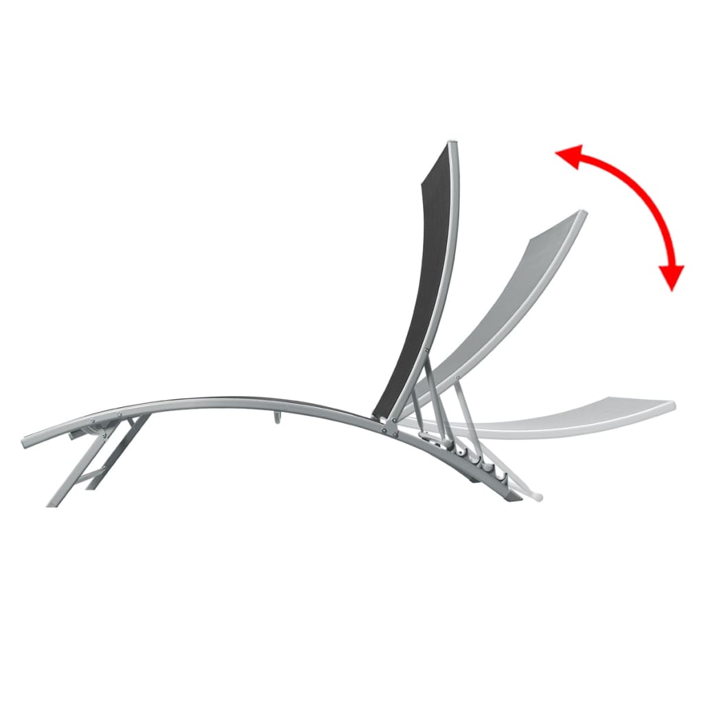 Sun Lounger Steel And Textilene Black