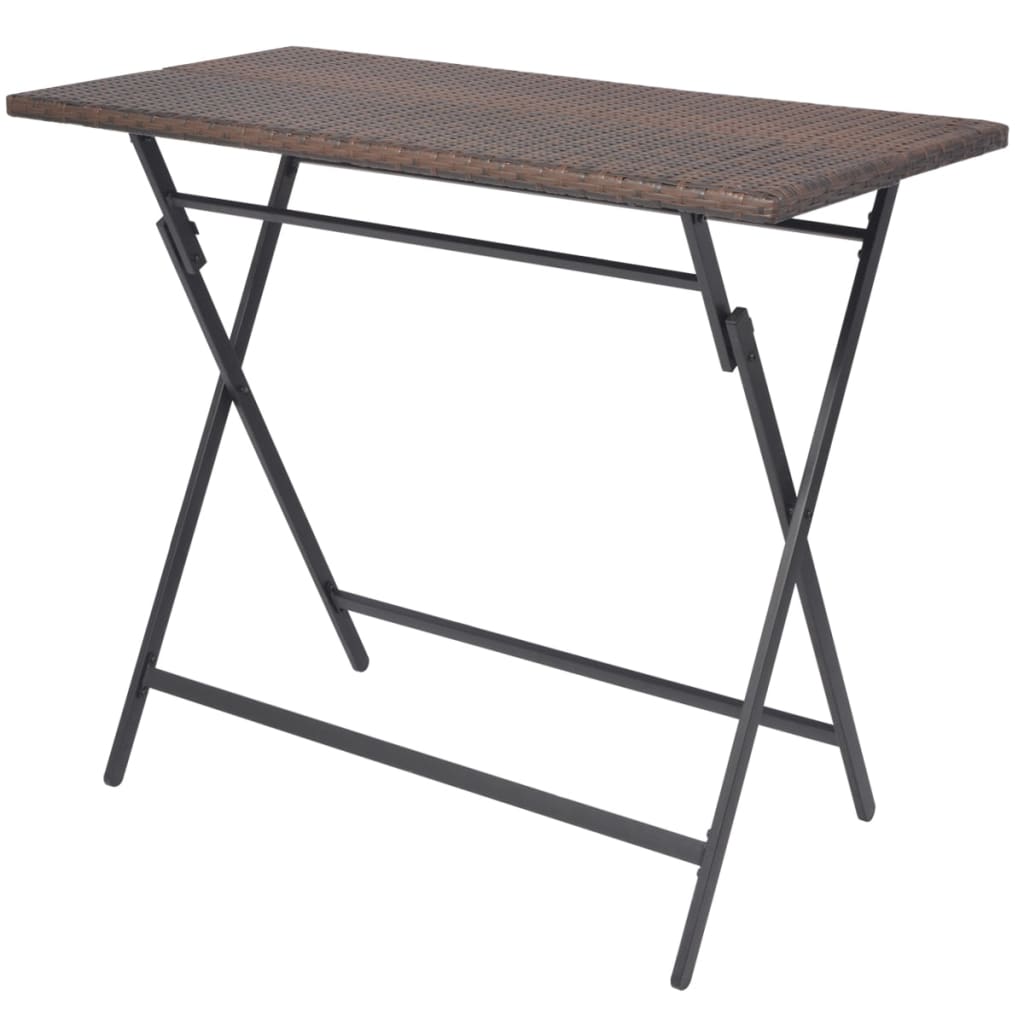 7 Piece Folding Outdoor Dining Set Steel Poly Rattan