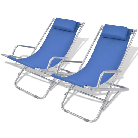 Reclining Deck Chairs 2 Pcs Steel
