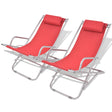 Reclining Deck Chairs 2 Pcs Steel