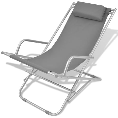 Reclining Deck Chairs 2 Pcs Steel