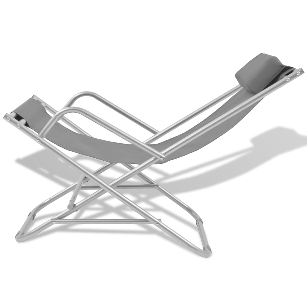 Reclining Deck Chairs 2 Pcs Steel