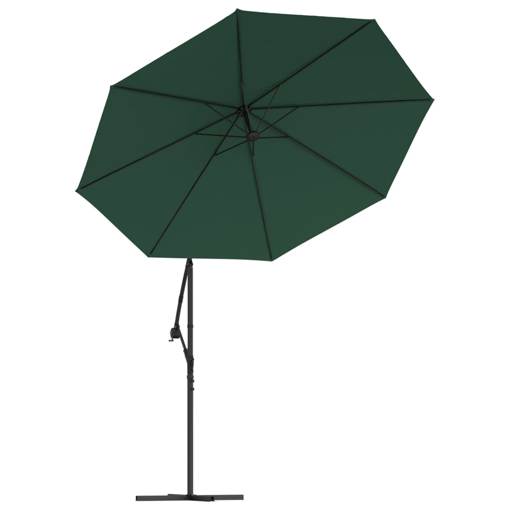 Hanging Garden Parasol With Led Lighting Metal Pole