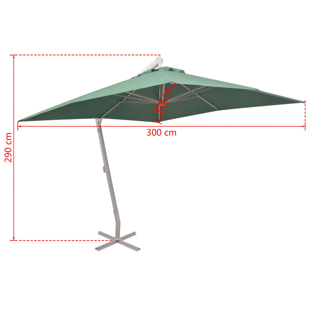 Hanging Garden Parasol 300X300 Cm Aluminium Pole