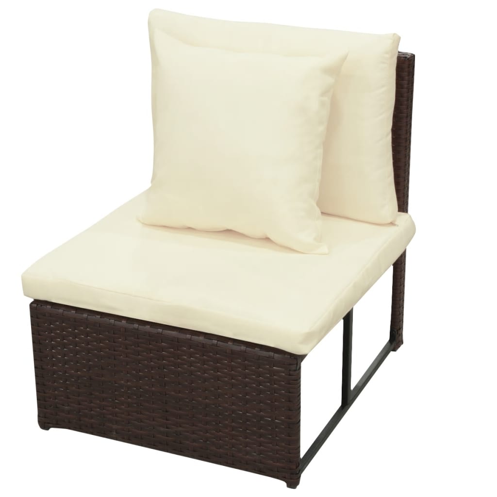 8 Piece Garden Lounge Set With Cushions Poly Rattan