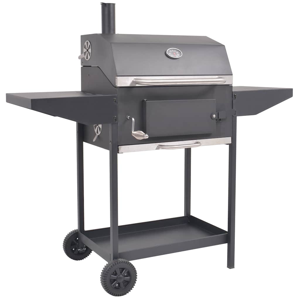 Bbq Charcoal Smoker With Bottom Shelf Black