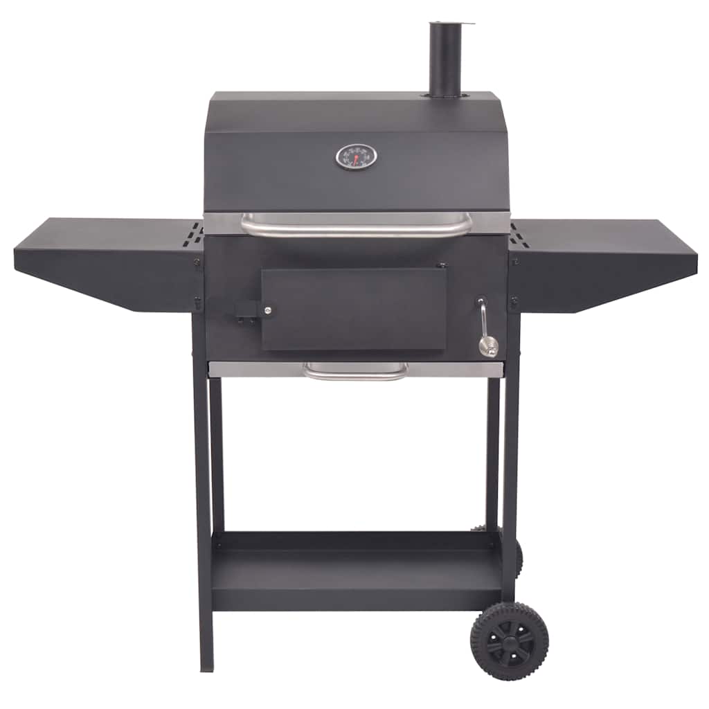Bbq Charcoal Smoker With Bottom Shelf Black