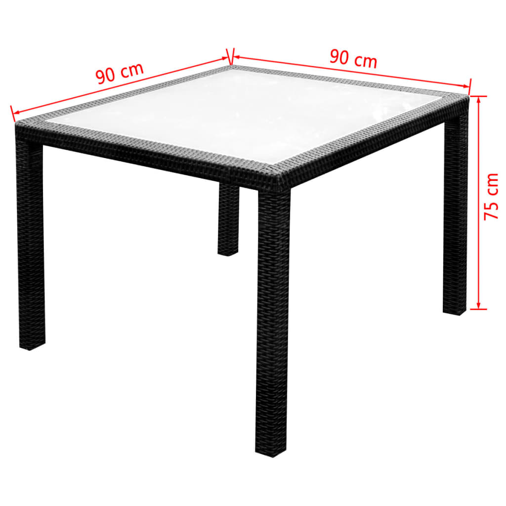 5 Piece Outdoor Dining Set With Cushions Poly Rattan