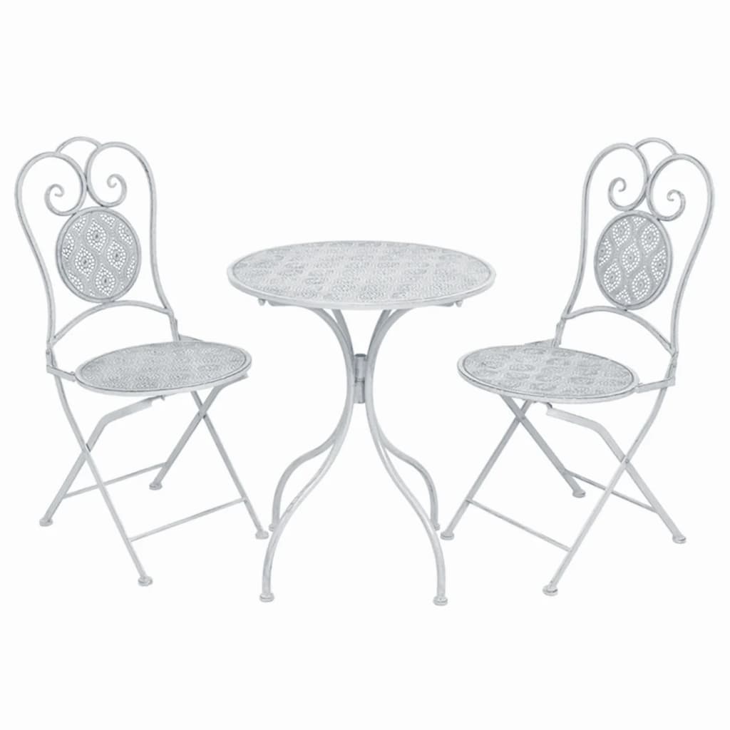 3 Piece Bistro Set Steel Greyish
