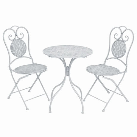 3 Piece Bistro Set Steel Greyish