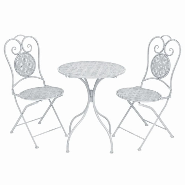 3 Piece Bistro Set Steel Greyish