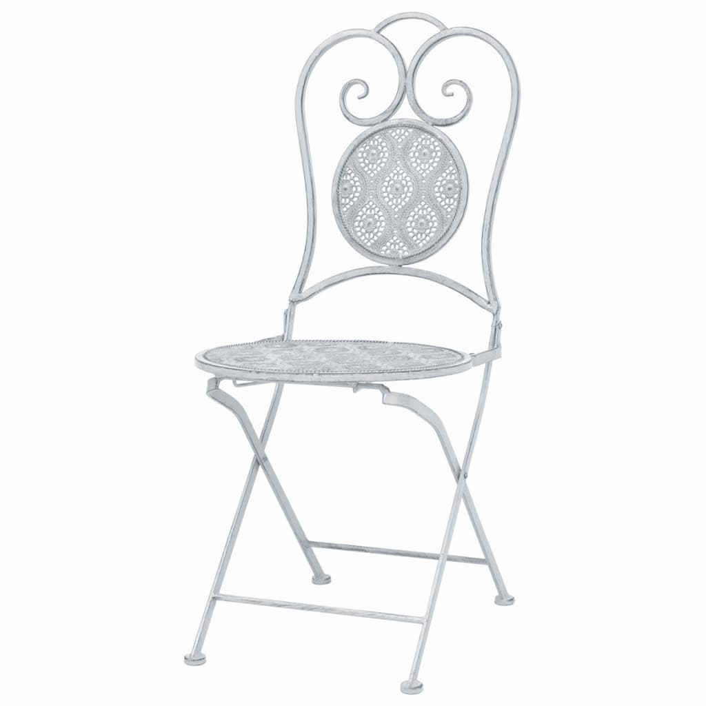 3 Piece Bistro Set Steel Greyish