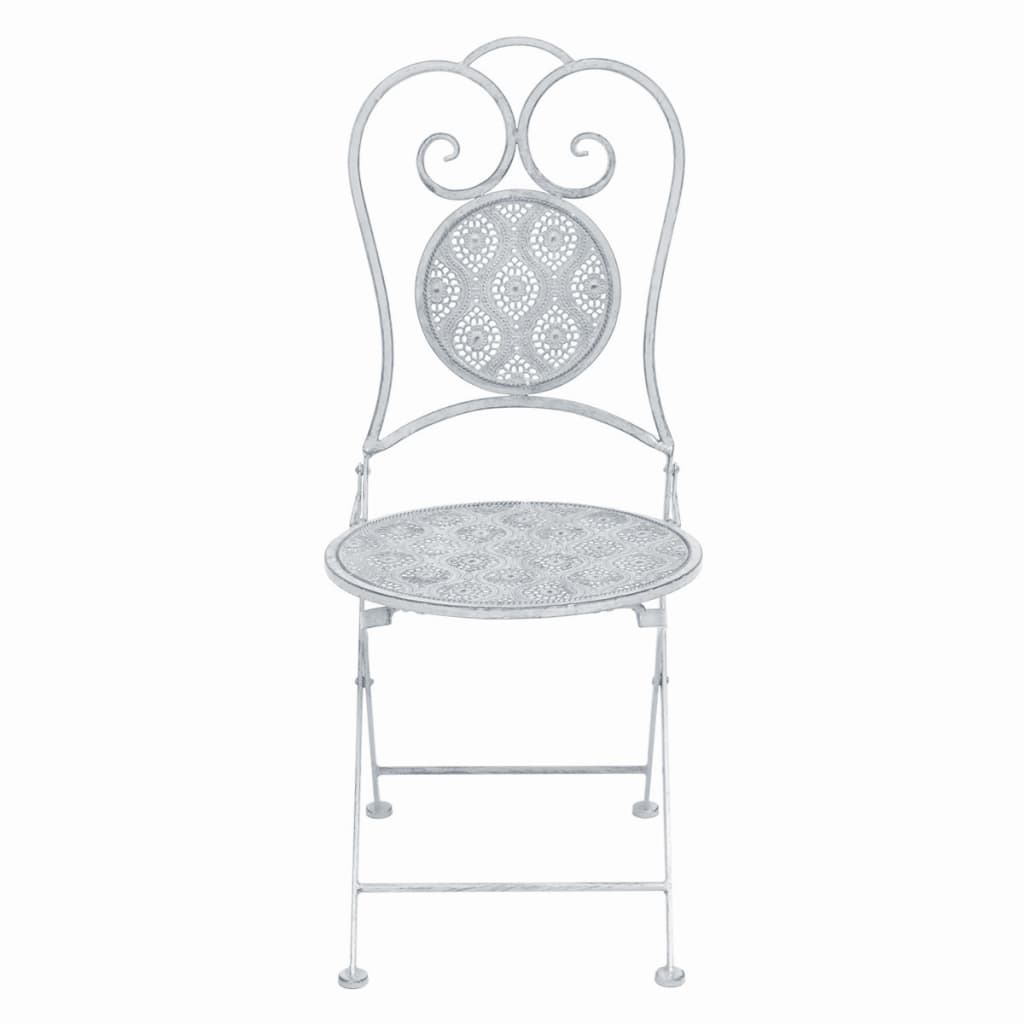 3 Piece Bistro Set Steel Greyish