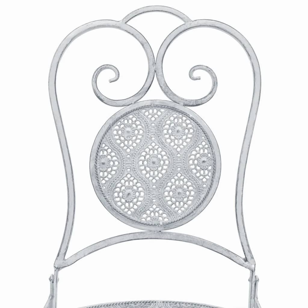 3 Piece Bistro Set Steel Greyish