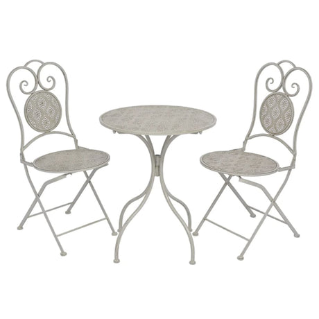 3 Piece Bistro Set Steel Greyish