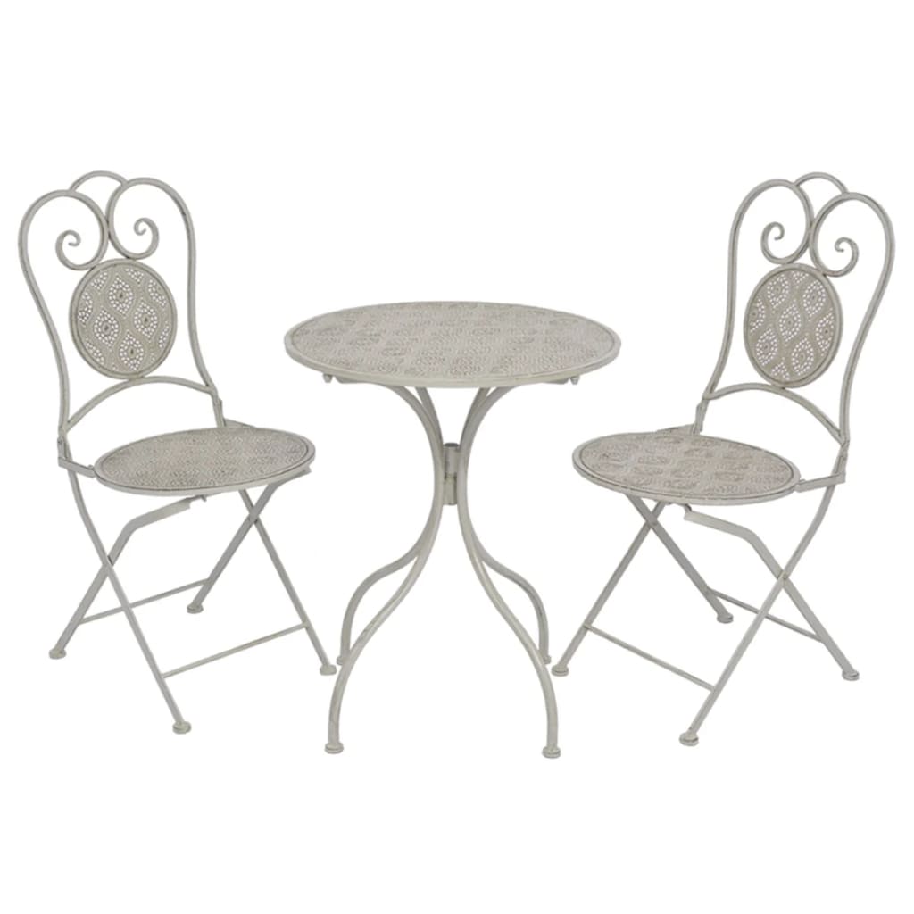 3 Piece Bistro Set Steel Greyish