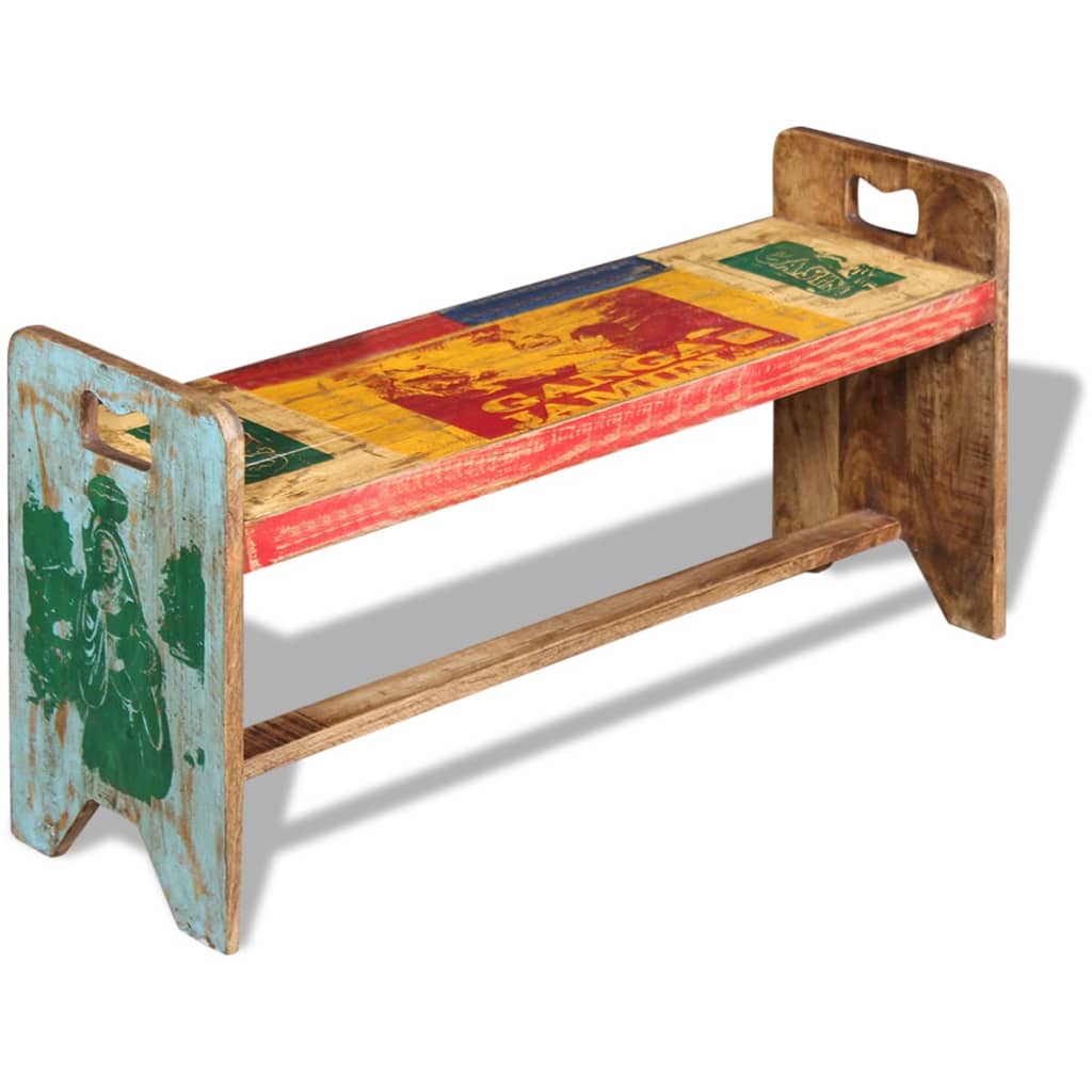 Cola Bench Solid Reclaimed Wood 100X30X50 Cm